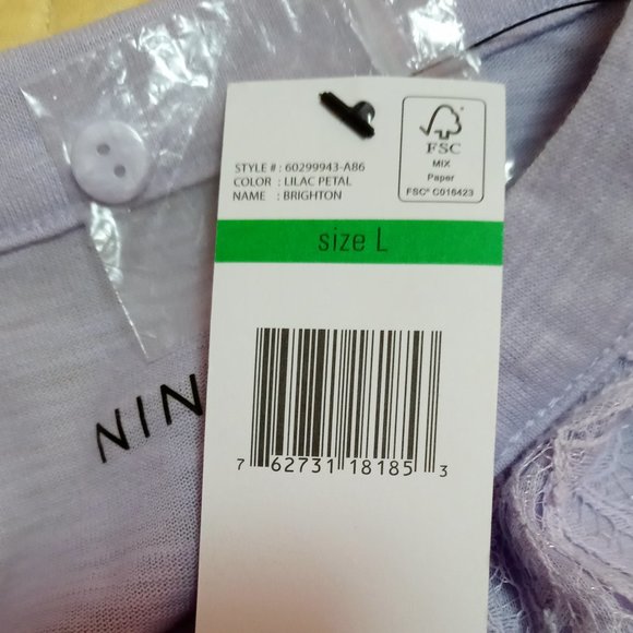 Women's Roll Tab Sleeve top Nine West Sz LRG NEW - Picture 7 of 9